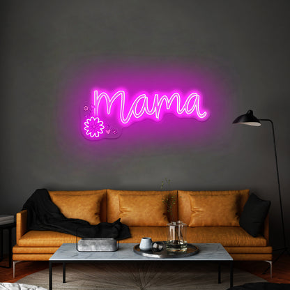 Mama Purple Floral Artwork Led Neon Signs