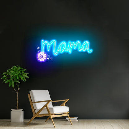 Mama Purple Floral Artwork Led Neon Signs