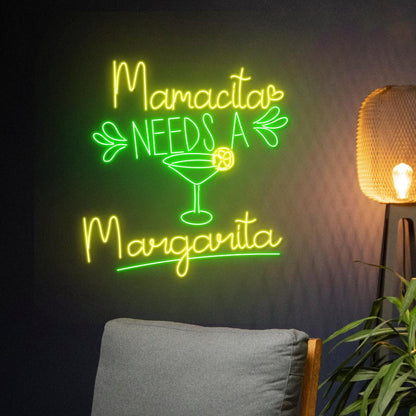 Mamacita Needs A Margarita Led Neon Sign For Wall Decor | Shineneon