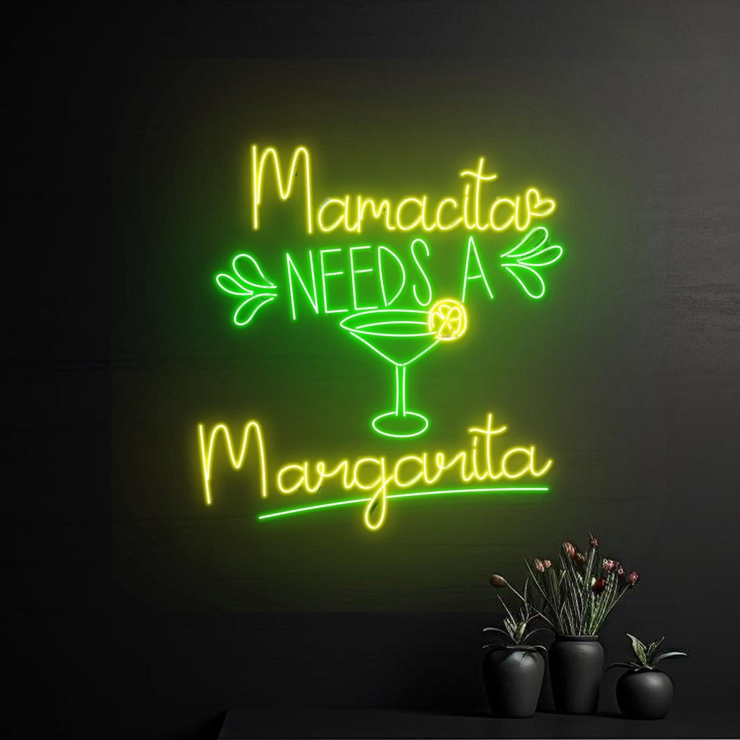 Mamacita Needs A Margarita Led Neon Sign For Wall Decor | Shineneon
