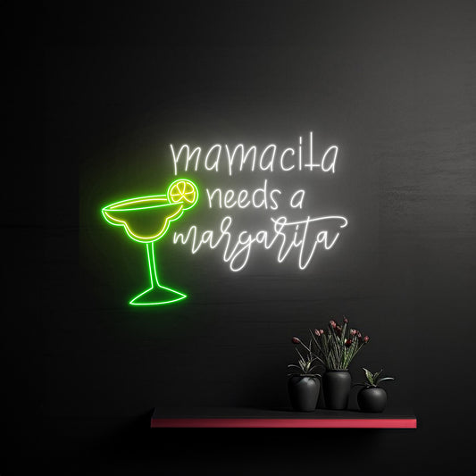 Mamacita Needs A Margarita Neon Sign Liquor Room Wall Decor