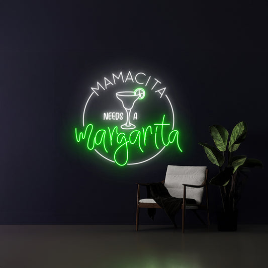 Mamacita Needs A Margarita Neon Sign Wine Room Wall Decor