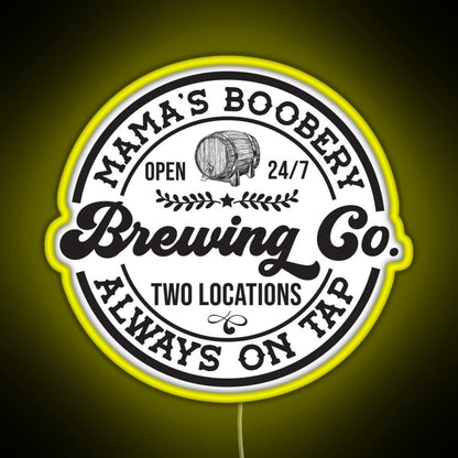 Mamas Boobery Brewing Co Breastfeeding Rgb Led Neon Sign Pop Wall Art - Shineneon