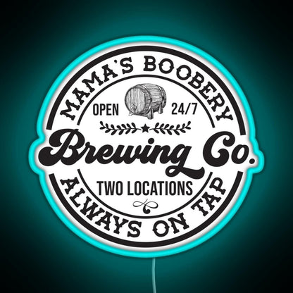 Mamas Boobery Brewing Co Breastfeeding Rgb Led Neon Sign Pop Wall Art - Shineneon