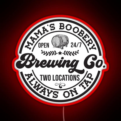 Mamas Boobery Brewing Co Breastfeeding Rgb Led Neon Sign Pop Wall Art - Shineneon