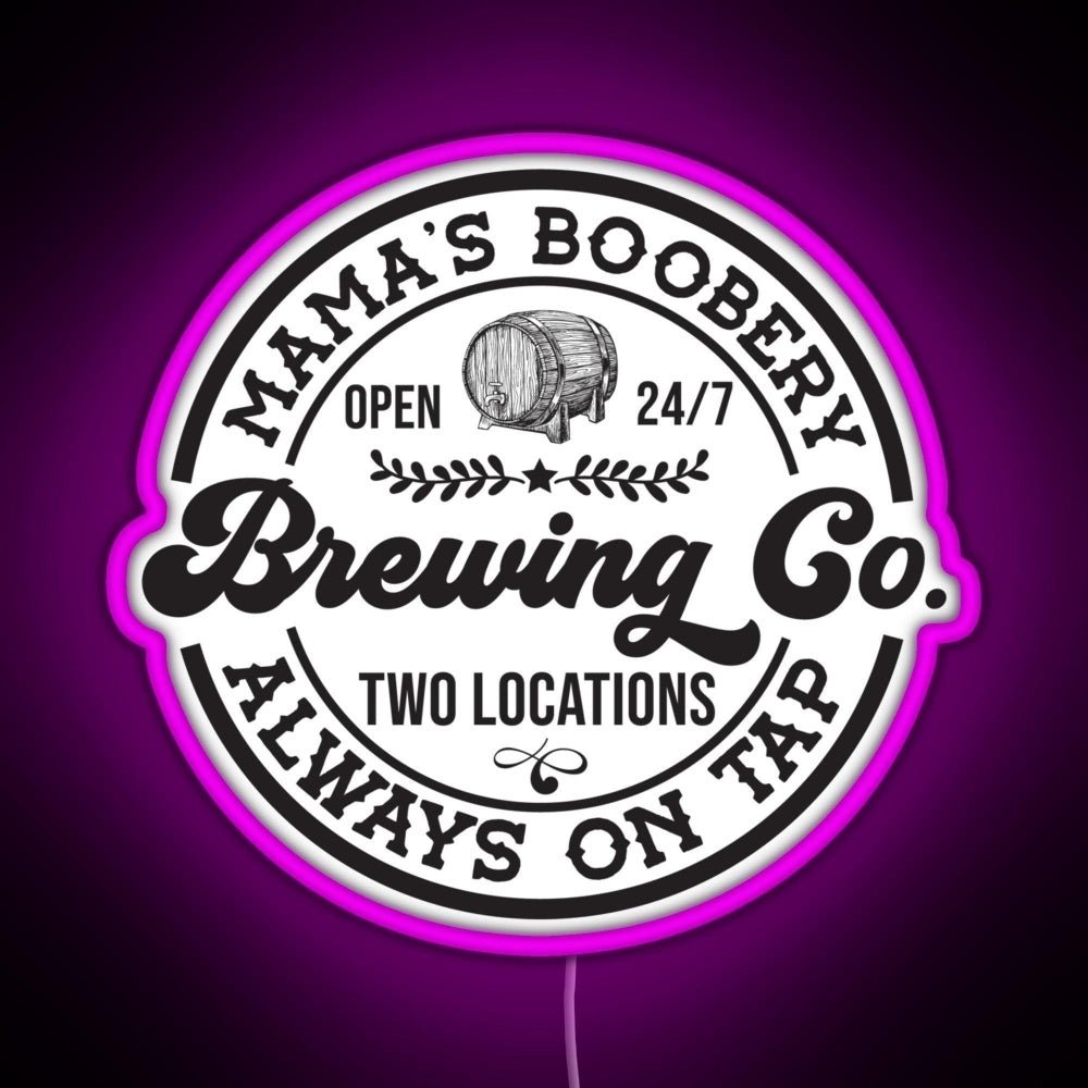 Mamas Boobery Brewing Co Breastfeeding Rgb Led Neon Sign Pop Wall Art - Shineneon