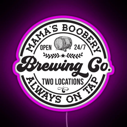 Mamas Boobery Brewing Co Breastfeeding Rgb Led Neon Sign Pop Wall Art - Shineneon