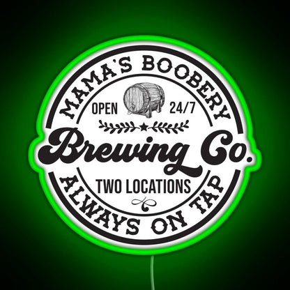 Mamas Boobery Brewing Co Breastfeeding Rgb Led Neon Sign Pop Wall Art - Shineneon