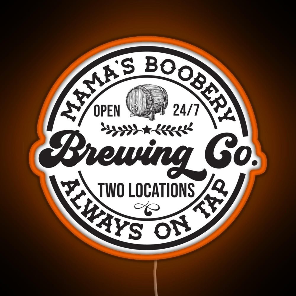 Mamas Boobery Brewing Co Breastfeeding Rgb Led Neon Sign Pop Wall Art - Shineneon