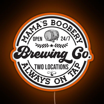 Mamas Boobery Brewing Co Breastfeeding Rgb Led Neon Sign Pop Wall Art - Shineneon