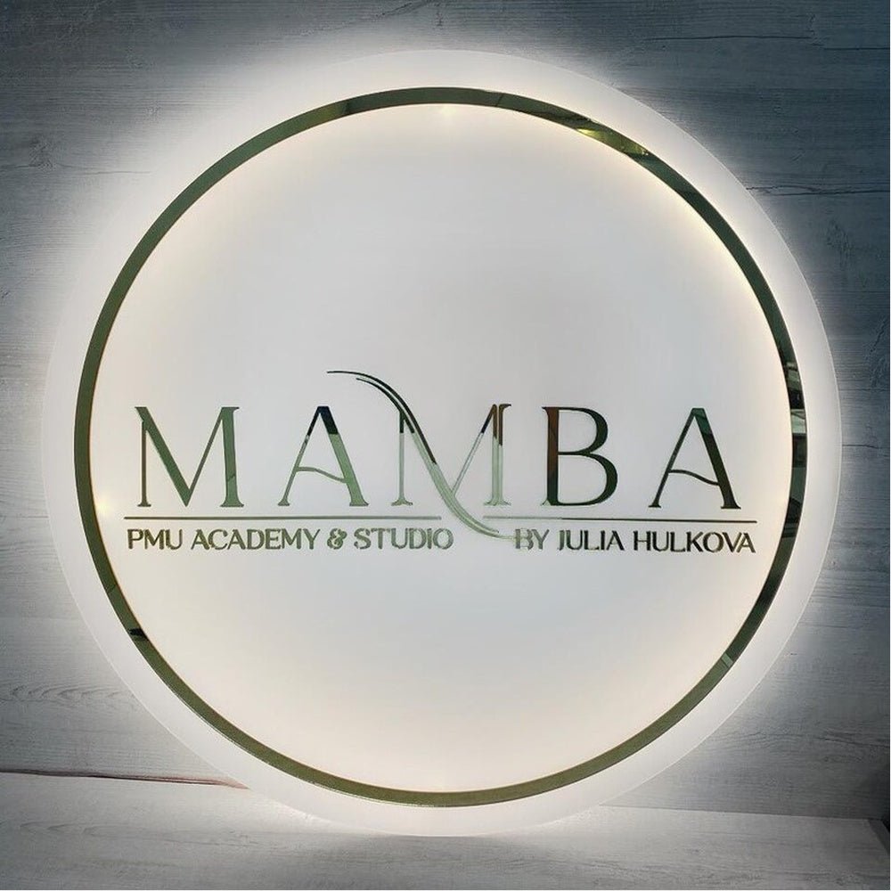 Mamba Pmu Academy Studio Acrylic Business Logo Sign - Shineneon