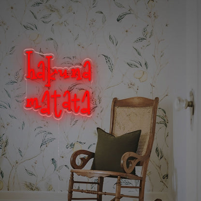 Man Cave Bar With Hakuna Matata Led Neon Sign | Shineneon