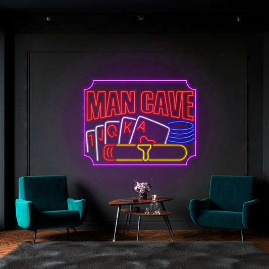 Man Cave Neon Sign Garage Decor Wall Art