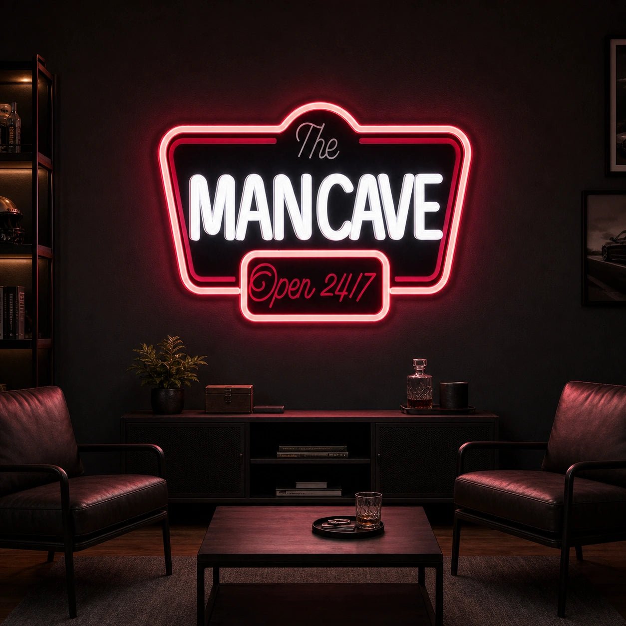 Man Cave Open 24 7 LED Neon Sign Garage Neon Sign - Shineneon