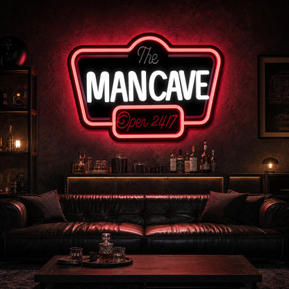 Man Cave Open 24 7 LED Neon Sign Home Garage Wall Decoration high-converting product image