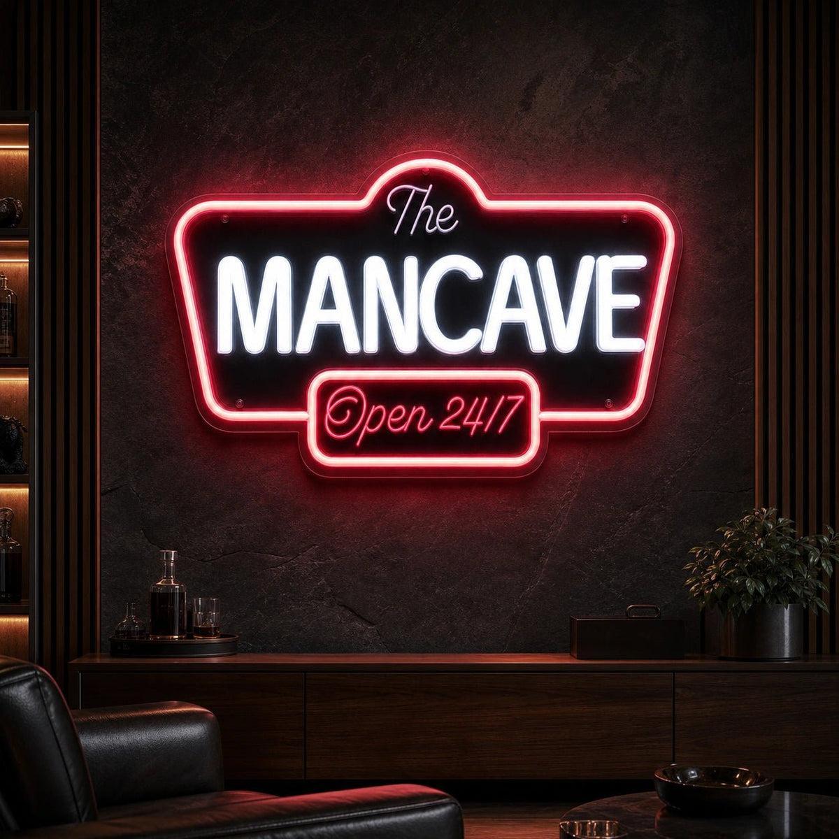 Man Cave Open 24 7 LED Neon Sign Man Cave Neon Sign - Shineneon