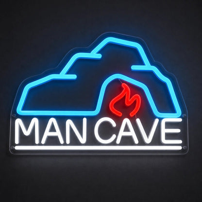 Man Cave With Roof And Flame LED Neon Sign - Shineneon