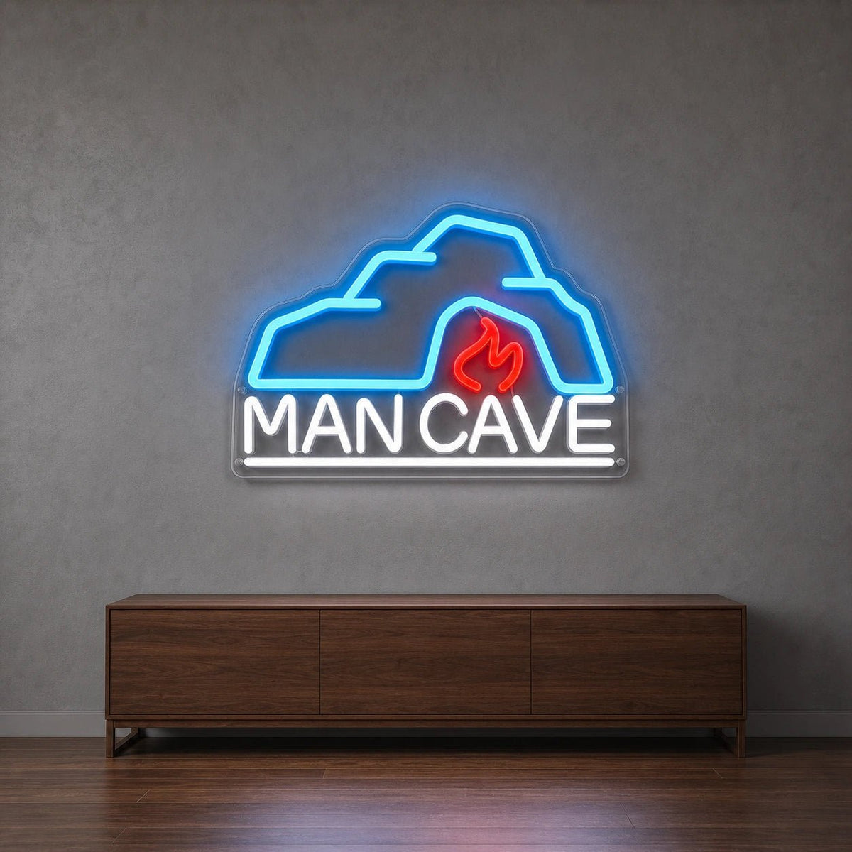 Man Cave With Roof And Flame LED Neon Sign - Shineneon