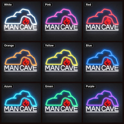 Man Cave With Roof And Flame LED Neon Sign - Shineneon