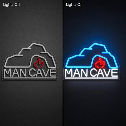 Man Cave With Roof And Flame LED Neon Sign - Shineneon