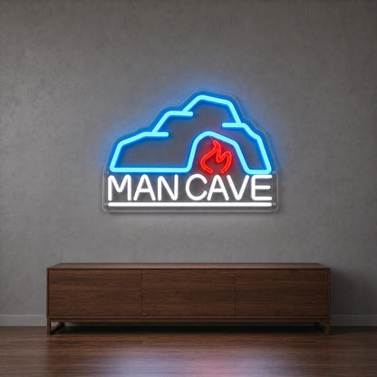 Man Cave With Roof And Flame LED Neon Sign Man Cave Neon Sign - Shineneon