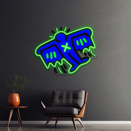 Man With Cape Artwork Artwork Led Neon