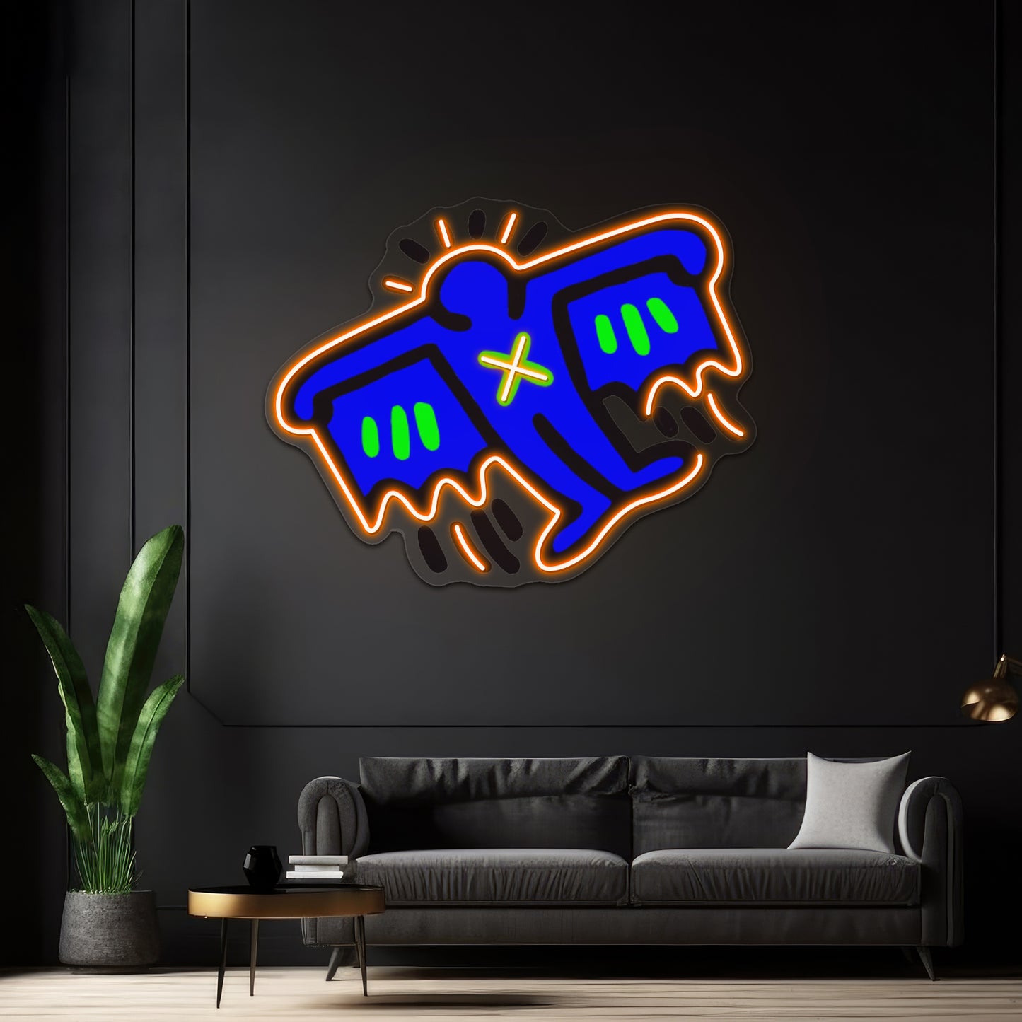 Man With Cape Artwork Artwork Led Neon