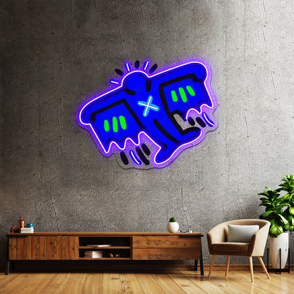 Man With Cape Artwork Artwork Led Neon