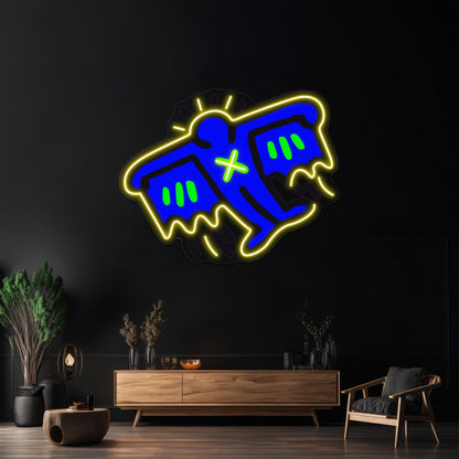 Man With Cape Artwork Artwork Led Neon