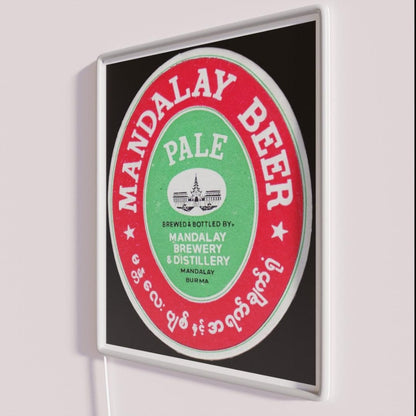 Mandalay Beer Rgb Led Neon Sign - Neon sign mounted on wall in room