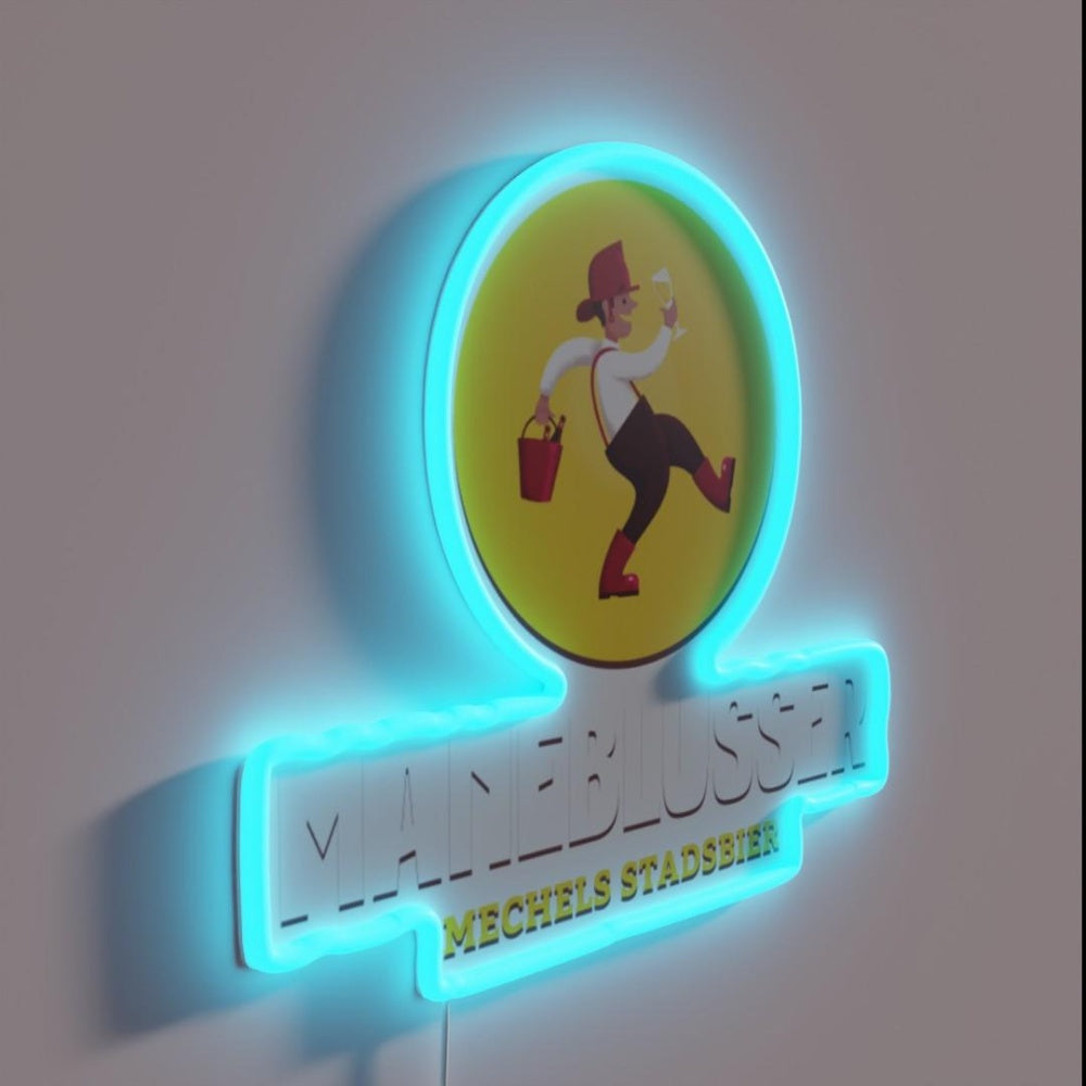 Maneblusser Mechels Stadsbier Rgb Led Neon Sign - LED neon sign close-up detail