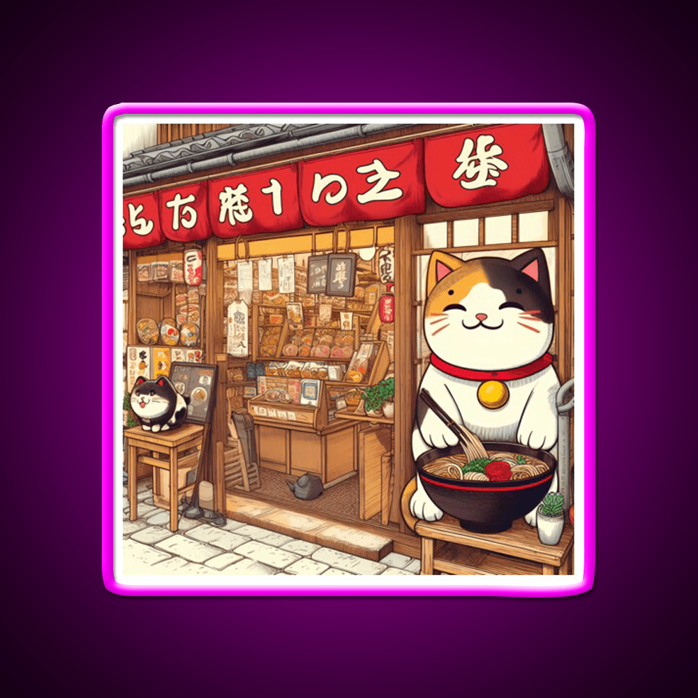 Manekineko At Ramen Shop Snack Food Led Neon Sign Rgb Color - Shineneon