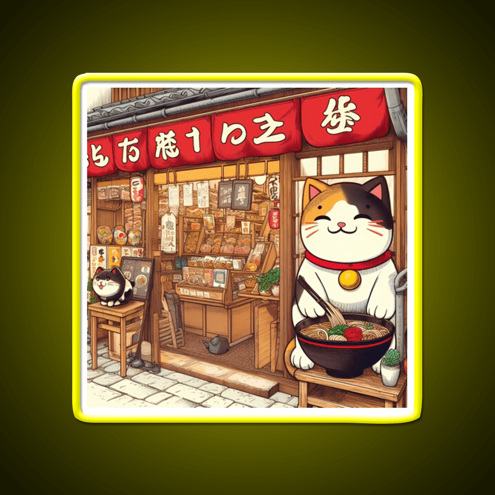 Manekineko At Ramen Shop Snack Food Led Neon Sign Rgb Color - Shineneon