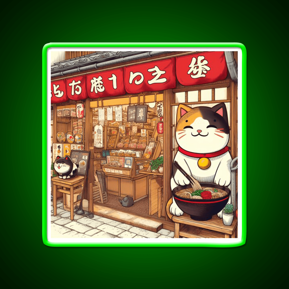 Manekineko At Ramen Shop Snack Food Led Neon Sign Rgb Color - Shineneon