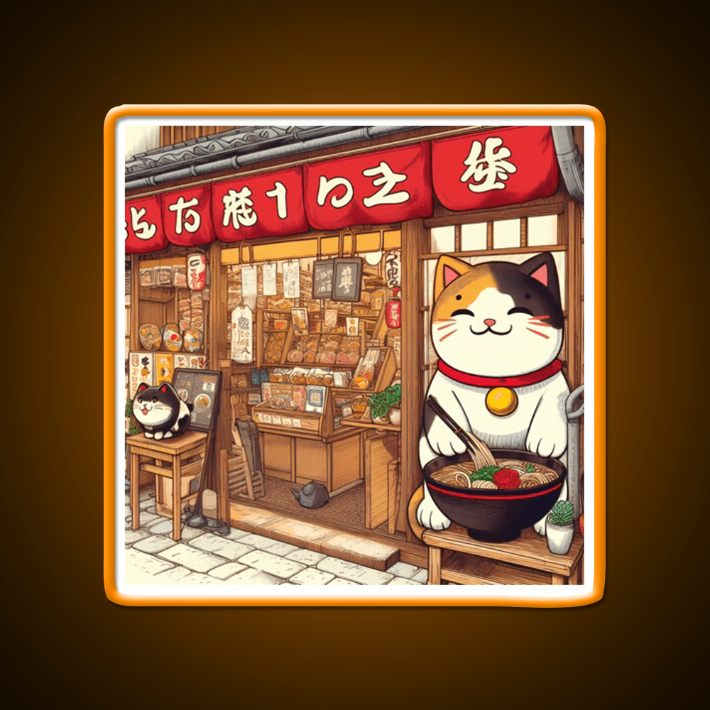 Manekineko At Ramen Shop Snack Food Led Neon Sign Rgb Color - Shineneon