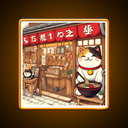 Manekineko At Ramen Shop Snack Food Led Neon Sign Rgb Color - Shineneon