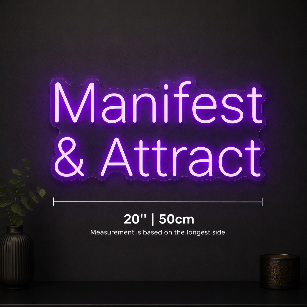 Manfest And Attract Wall Decor LED Neon Sign - 02 High-Converting Product Image