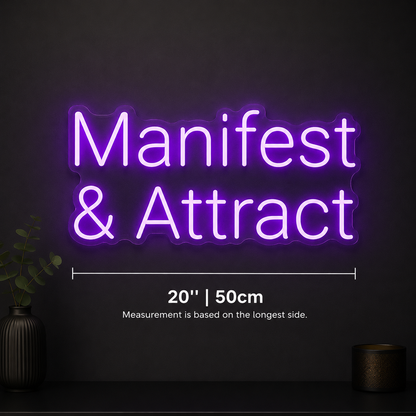 Manfest And Attract Wall Decor LED Neon Sign - 02 High-Converting Product Image