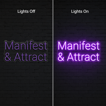 Manfest And Attract Wall Decor LED Neon Sign - 04 Size Image