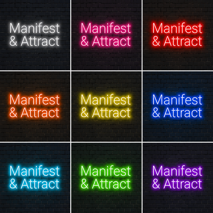 Manfest And Attract Wall Decor LED Neon Sign - 05 Color Grid