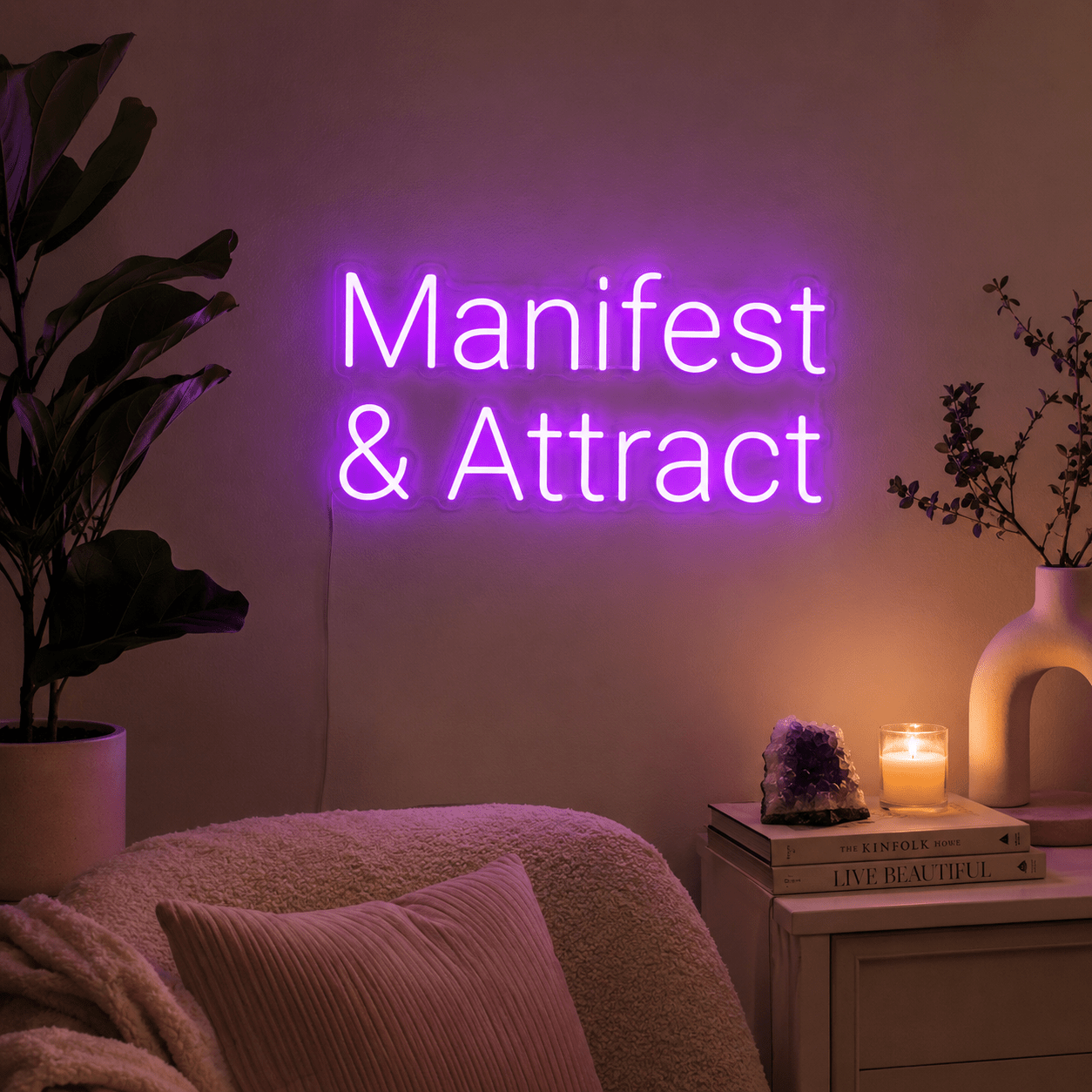 Manfest And Attract Wall Decor LED Neon Sign - Shineneon