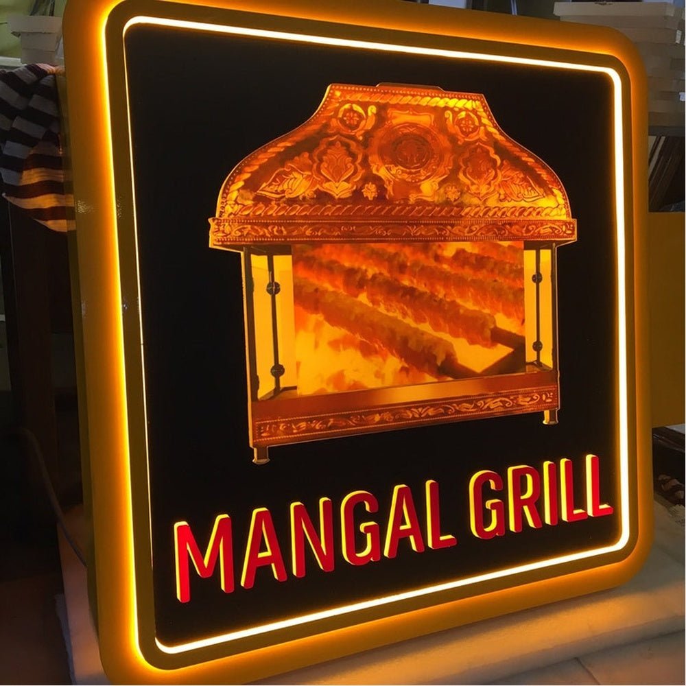 Mangal Grill 3D Frontlit And Backlit Channel Letter Led Light Sign - Shineneon