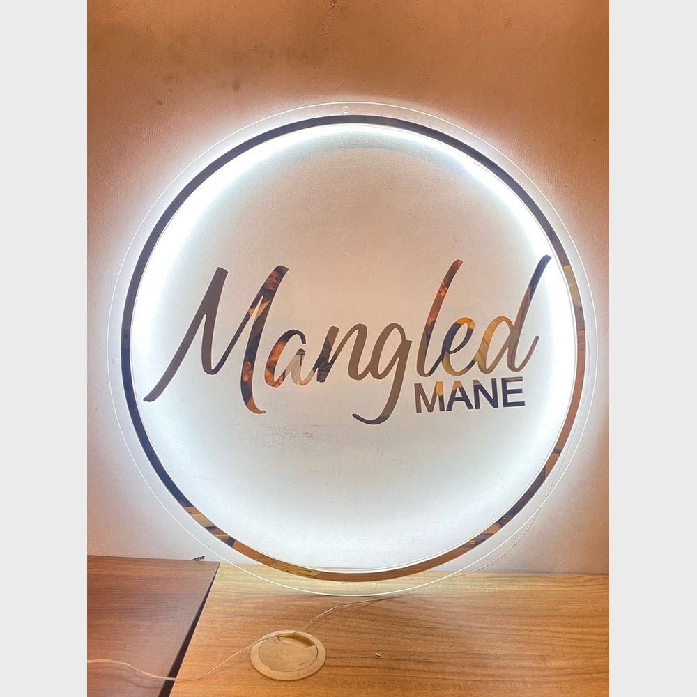 Mangled Mane Acrylic Business Logo Sign - Shineneon