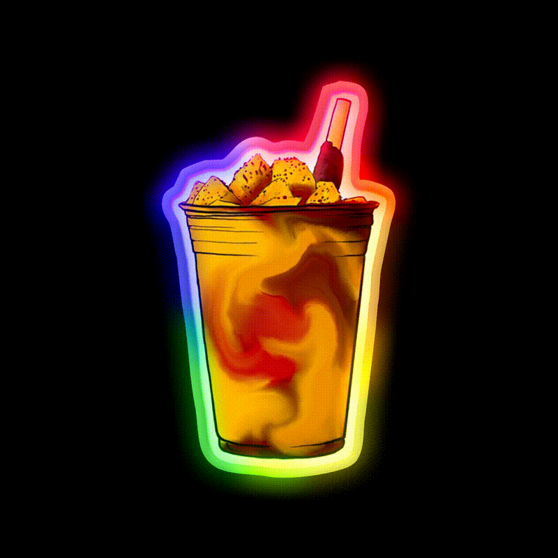 Mangonada Chamoyada Mexican Snack Drawing Snack Food Led Neon Sign Rgb Color - LED neon sign close-up detail