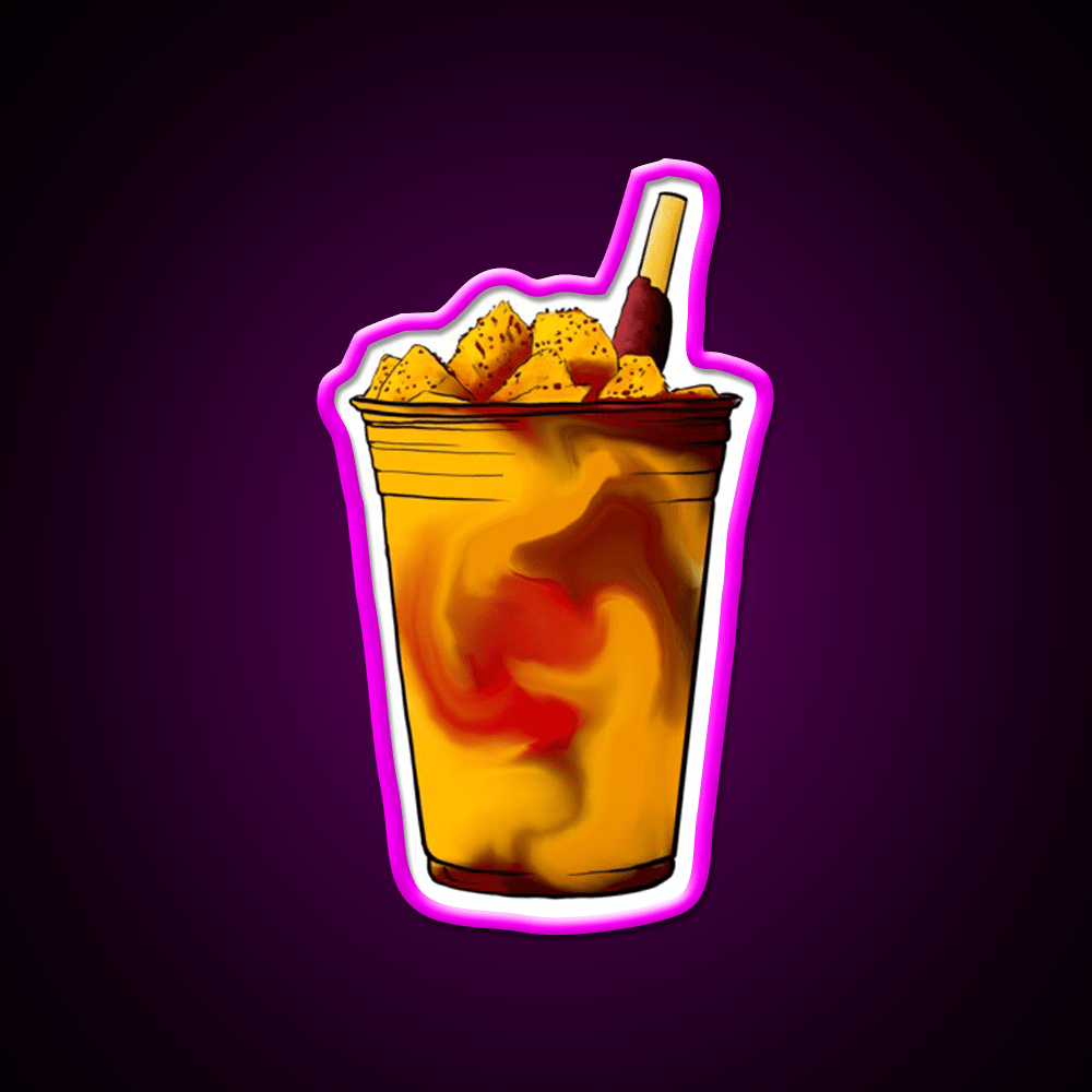Mangonada Chamoyada Mexican Snack Drawing Snack Food Led Neon Sign Rgb Color - Shineneon
