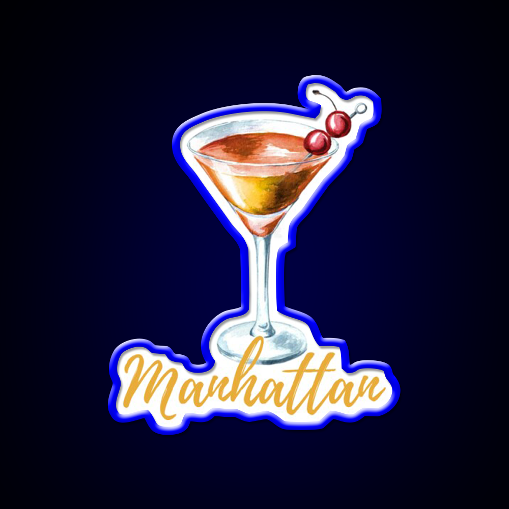 Manhattan Call Me Old Fashioned Cocktail Bar Decor Led Neon Sign Rgb Color - LED neon sign view 5