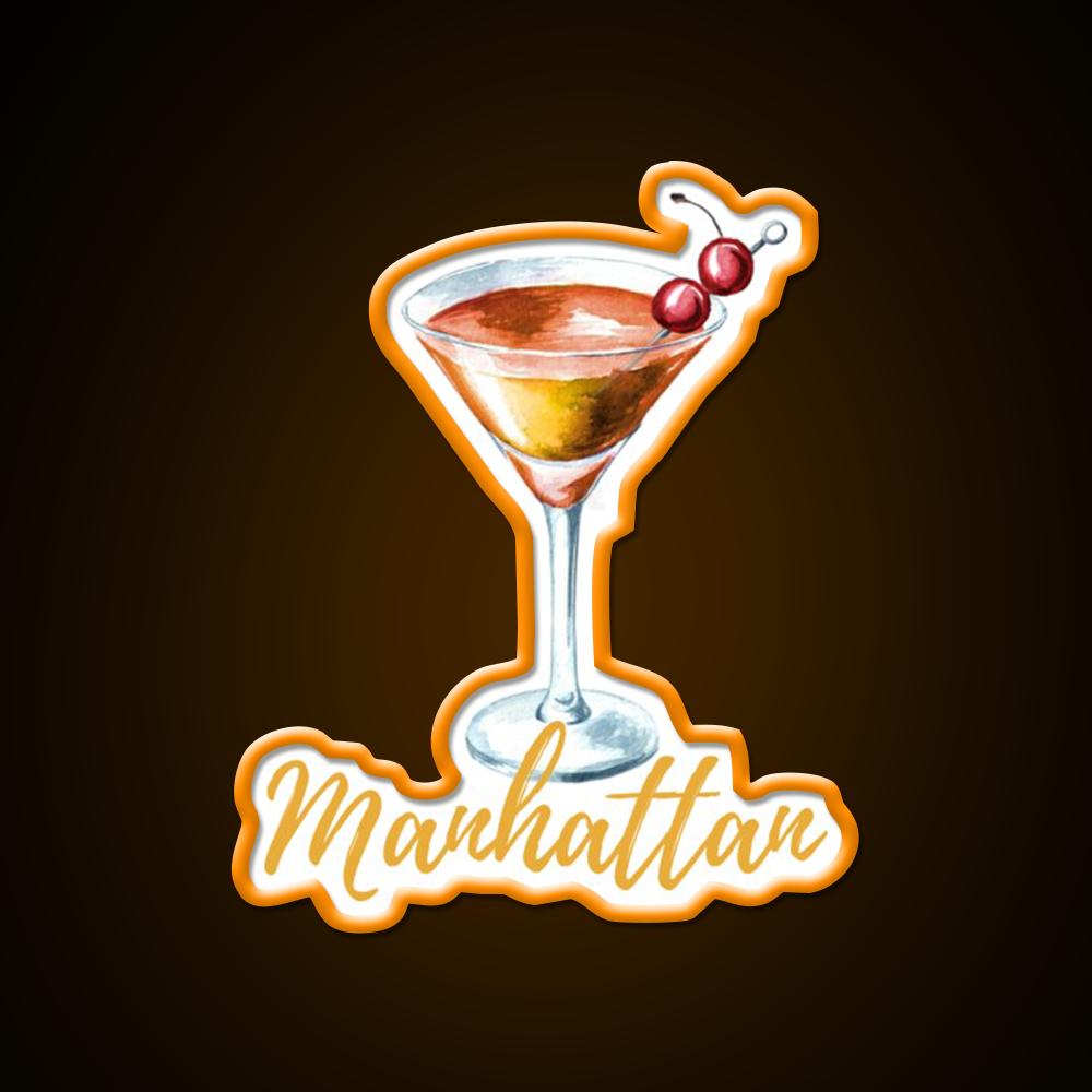 Manhattan Call Me Old Fashioned Cocktail Bar Decor Led Neon Sign Rgb Color - LED neon sign view 6
