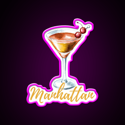 Manhattan Call Me Old Fashioned Cocktail Bar Decor Led Neon Sign Rgb Color - Shineneon