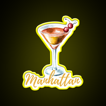 Manhattan Call Me Old Fashioned Cocktail Bar Decor Led Neon Sign Rgb Color - LED neon sign view 7
