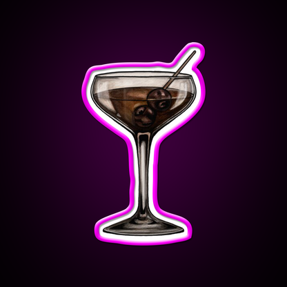 Manhattan Cocktail Bar Decor Led Neon Sign Rgb Color - Neon sign mounted on wall in room